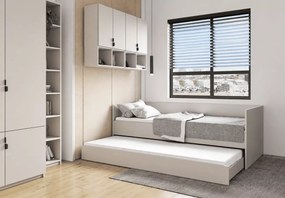 Łóżko Dots 90x200 z szufladą i dodatkowym spaniem 80x200 kaszmir - łóżko młodzieżowe 2w1