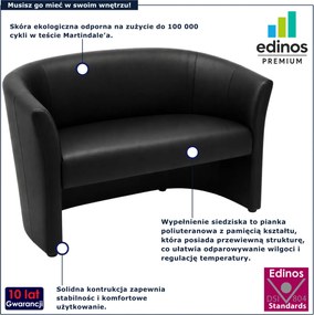 Czarna sofa dwuosobowa ekoskóra A4-S43