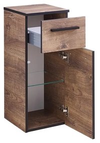 Brązowa niska szafka łazienkowa w dekorze dębu 30x72 cm Set 374 – Pelipal