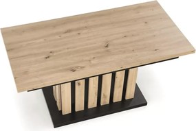 Prostokątna ława Altus – wykonana z płyty meblowej laminowanej, w kolorze dąb artisan z czarnymi dodatkami