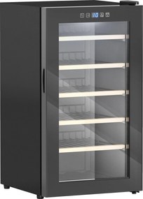 HOMCOM Chłodziarka do Wina na 41 Butelki, 91 Litrów Pojemności, Chłodziarka Do Napojów z Wyświetlaczem LED i Dotykiem, Czarna