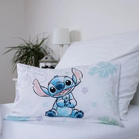 Biała bawełniana pościel dziecięca do łóżeczka 100x135 cm Lilo and Stitch "Ohana White" – Jerry Fabrics