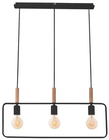Czarna loftowa potrójna lampa wisząca - D224 A6-E68