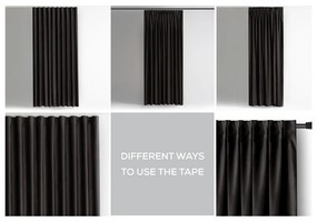 Czarna aksamitna zasłona częściowo zaciemniająca (dimout) 140x245 cm Pleat – Restilo