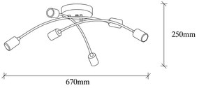 Czarna lampa sufitowa 67x67 cm Banana – Opviq lights