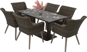 Zestaw ogrodowy rattanowy MALIBU 1+6 (szary)