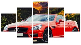 Obraz - czerwony Mercedes (125x70 cm)