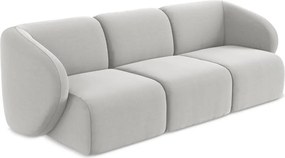 Jasnoszara aksamitna sofa 244 cm Lani – Makamii