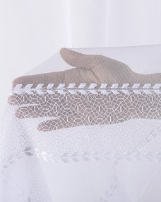Firana na taśmie wave kolor biały tkanina półprzezroczysta, strukturalna, wzorzysta
