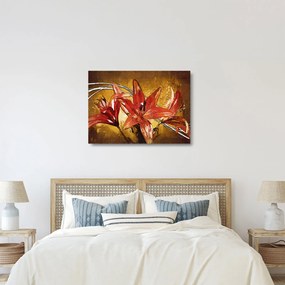 Obraz na szkle kwiatów lilii (70x50 cm)