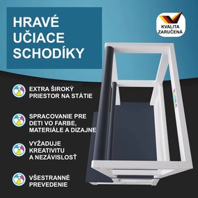 Spielwerk Wieża edukacyjna PLAY z drewna sosnowego, 93x56x49, biała/antracyt