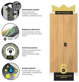 Szafa na dokumenty biała/złoty dąb: Eco Design JAN H