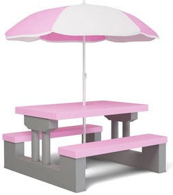 Spielwerk Zestaw mebli dziecięcych ze słonecznikiem JASMIN, 67x78,5x42,5cm, różowa/szara