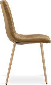 Brązowe aksamitne krzesło TURIN