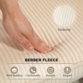 HOMCOM Vintage Fotel Huśtawkowy, Zakrzywione Płózki, Gruba Wyściółka, Buk i Stal, Beżowy