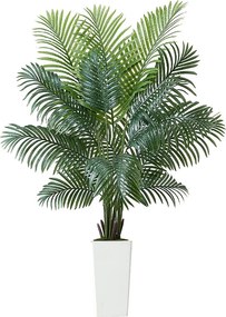 Sztuczna Palma Areka SucceBuy, 1,8 m, Sztuczna Tropikalna Roślina w Białej Doniczce, Fałszywe Tropikalne Drzewo Palma Areka, Sztuczna Roślina do Salonu