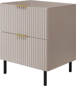 Szafka pod umywalkę, Kaszmir, 60 x 77 x 46 cm, uchwyt złoty, nogi czarne, bez blatu