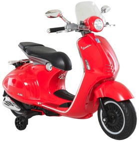 Motocykl dla dzieci HOMCOM z muzyką MP3 marki VESPA czerwony
