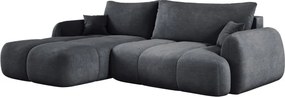 Narożnik COCO z funkcją spania, poduszkami i pojemnikiem Cloud 91 Ciemny Szary