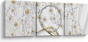 Obraz - Drzewo ze złotą ozdobą (z zegarem) (90x30 cm)