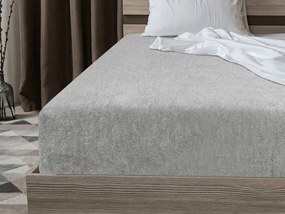 PrzytulneMieszkanie.pl Prześcieradło frotte EXCLUSIVE jasno szare 200x220 cm