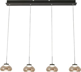 Arabella - Lampa wisząca Fabas Luce 4-punktowa - 32W LED - Bursztynowy, nowoczesny design