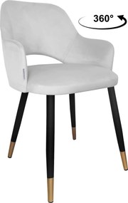 Krzesło Milano tkanina Welur noga metalowa elegancki komfort wnętrza : Kolor nogi - Czarno-złota stożek, Kolor tkaniny - VELVET - MG39, Typ siedziska - Siedzisko obrotowe 360°