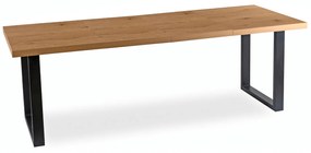 Stół Prostokątny Rozkładany TOMAS 130-230 cm Dąb Złoty/Czarny do Jadalni Nowoczesny Loft