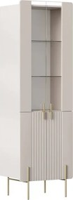 Witryna Malmi 60 cm czterodrzwiowa - kaszmir / złote nóżki