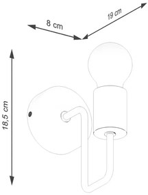 Czarny metalowy kinkiet - D285-Avic