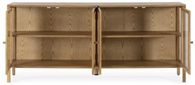 Witryna w dekorze dębu w naturalnym kolorze 180x80x40 cm Ceci – MOME