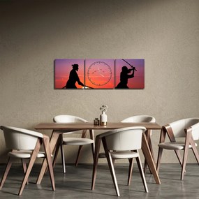 Obraz - Samuraj (z zegarem) (90x30 cm)