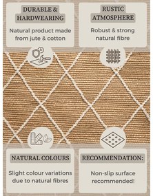 Dywan z juty tkany ręcznie w naturalnym kolorze 160x230 cm Kunu – Hanse Home