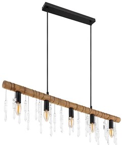 Globo 15532-5H - Żyrandol na lince KIRA 5xE14/40W/230V czarny/brązowy