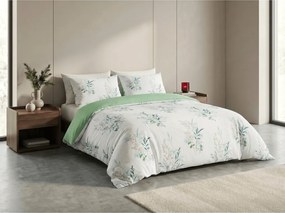 PrzytulneMieszkanie.pl PrzytulneMieszkanie.pl Pościel z mikroflanelu VERDELLE biało-zielona Rozmiar pościeli: 2 szt 70 x 90 cm | 200 x 220 cm