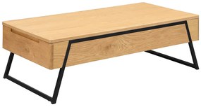 Ława z podnoszonym blatem, okleina dębowa - Naturalny - EBENORA