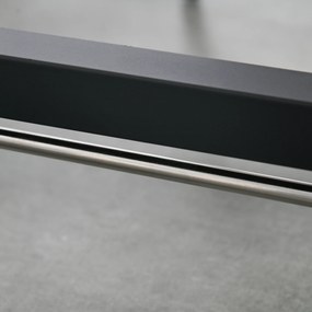 HOMCOM Składany stół jadalny, Stół industrialny, składany, metalowy i drewniany, oszczędzający miejsce, Brązowy