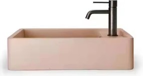 Umywalka z kamienia syntetycznego nablatowa / wisząca prostokątna różowa 43 cm x 25 cm EVELIA Pink : Otwory na baterię - Nie, Typ montażu - nablatowa