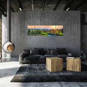 Obraz - Leśny krajobraz górski (170x50 cm)