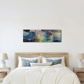 Obraz - Akwarelowa abstrakcja (z zegarem) (90x30 cm)