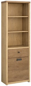 Regał otwarty z szufladą dąb cremona + dąb lefkas N7-D09