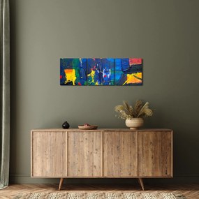 Obraz - Abstrakcja (z zegarem) (90x30 cm)