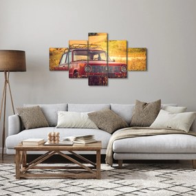 Obraz samochodu na polu (125x70 cm)
