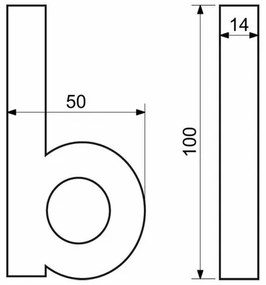 Aluminiowa litera b, 3D, powłoka strukturalna