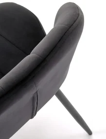 Krzesło tapicerowane K538 VELVET czarne HALMAR