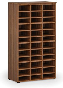 Regał sortujący PRIMO WOOD, 800 x 420 x 1434 mm, 36 przegród, orzech