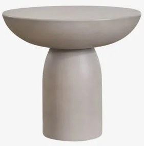 Okrągły Stolik Pomocniczy Ø50 Cm Z Cementu Zenadia Sand Grey - Sklum