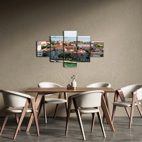 Obraz - Widok miasta z lotu ptaka (125x70 cm)