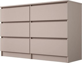 Komoda: 6 szuflad, karmelowa, 120 x 79 x 39 cm