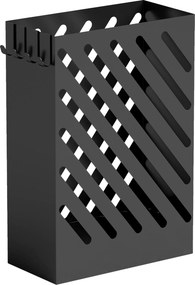 HOMCOM Stojak na parasole z miską ociekową, 4 haczyki, stal, 28D x 14S x 41W cm, Czarny | Aosom PL
